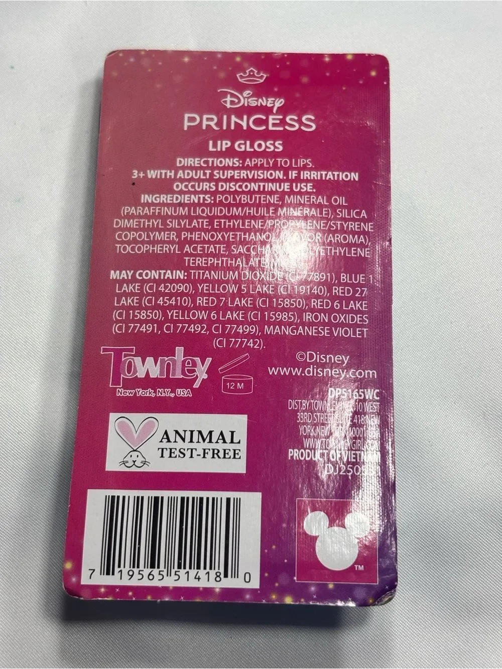 3 New Disney Princess Lip Gloss Set - Light Pink & Metallic Pink Packaging